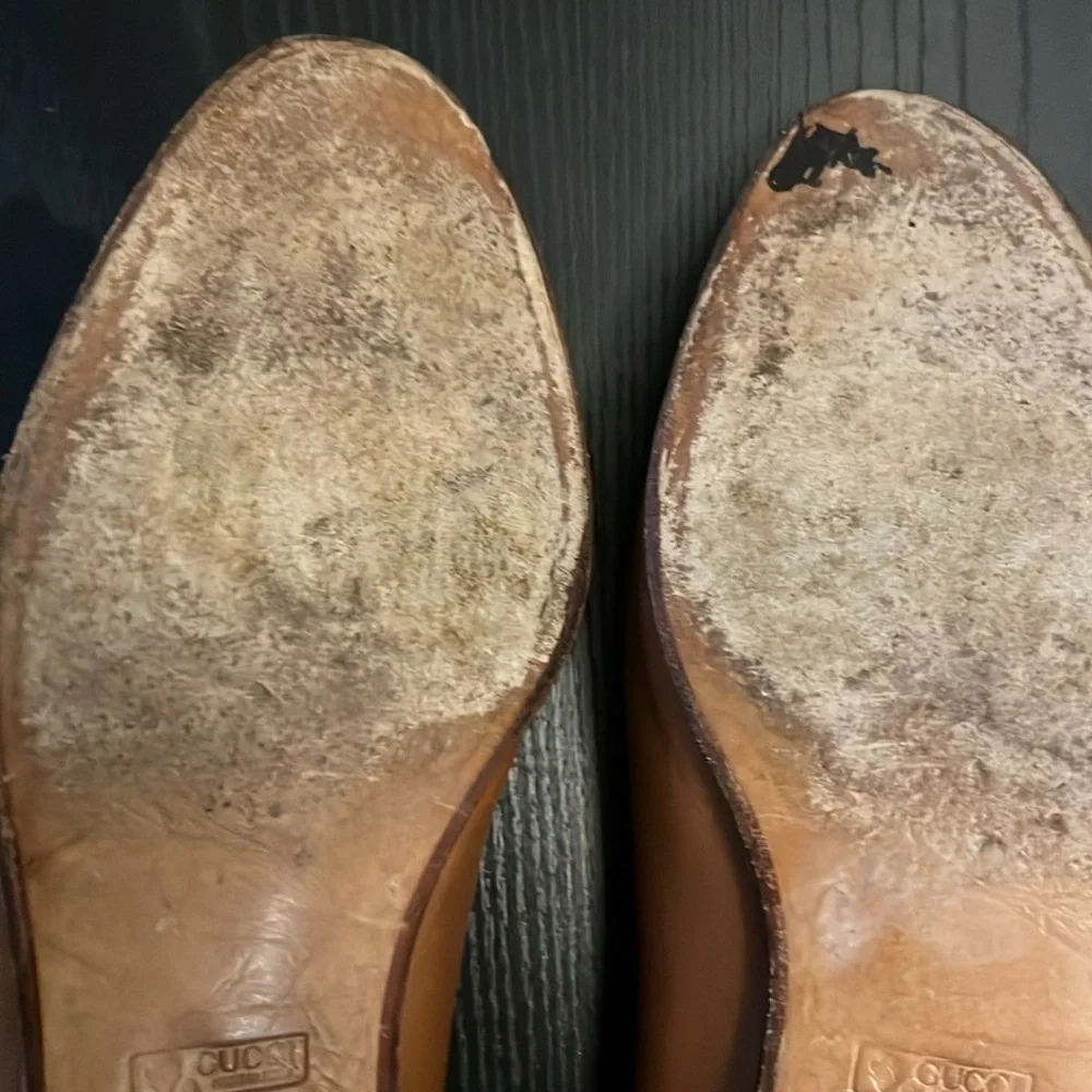 Gucci Tan Leather Tassel Loafers Women's Classic Vintage Size 9AA - Picture 11 of 13